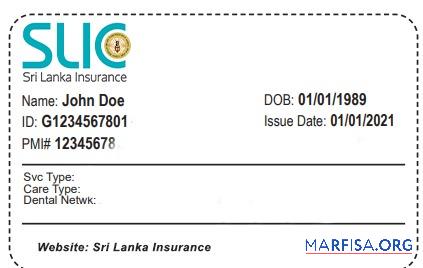 Realistic Sri Lanka health insurance card template